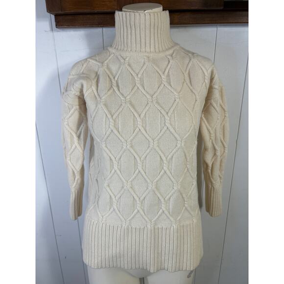 AYR The Sweetie Wool Turtleneck Sweater in Cream. Size XS - Picture 2 of 6